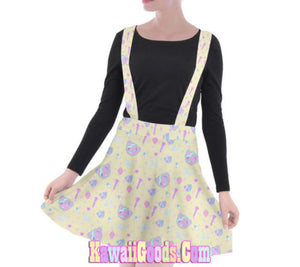 Hurt Bear Pixel Game Suspender Skirt