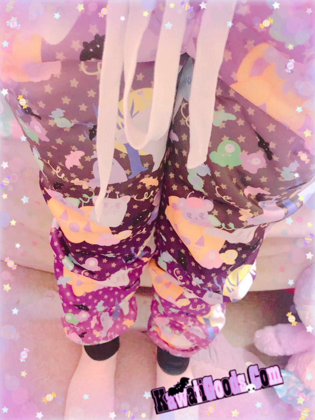 Candy Cemetery Creepy Cute Witch Bear Jogger Pants (Made to Order)