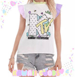 KTV Kawaii Television Ruffle Top (Made to Order)