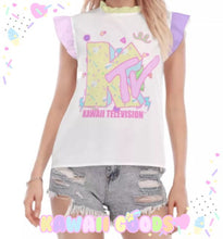 Load image into Gallery viewer, KTV Kawaii Television Ruffle Top (Made to Order)