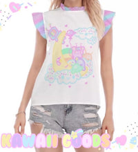 Load image into Gallery viewer, Emotion Bear Moon Ruffle Top (Made to Order)