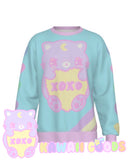 Conversation Heart Bunny and Bear Sweater (Made to Order)