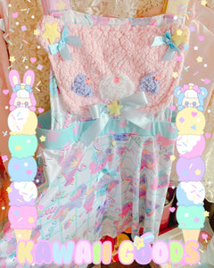 Dreamy Fuzzy Bear Overalls Dress (Made to Order)