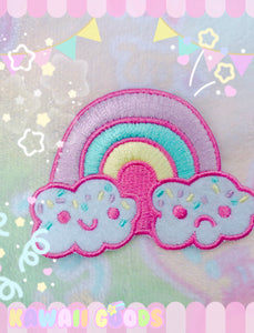 Sad and Happy Rainbow Clouds Patch