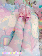 Load image into Gallery viewer, Emotion Bear and Kikko TV dreamy clouds leggings (made to order)