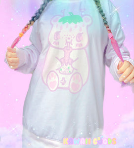 Yami Kawaii Ichigo Strawberry Milk Bear Strawbeary Sweater (Made to Order)