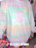 Kawaii Pastel Shooting Star Emotion Bear Fairy Kei Sweater