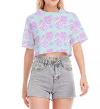 Load image into Gallery viewer, Pop Art Emotion Bear and Lilly Crop Top (made to order)