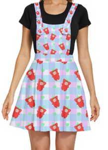 Strawbunny  and Strawbeary Overalls Skirt (made to order)