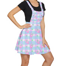Load image into Gallery viewer, Strawbunny  and Strawbeary Overalls Skirt (made to order)