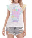 Emotion Bear Parfait Ruffle Top (Made to Order)