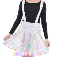 Load image into Gallery viewer, Sweetie Dreams Rocking Horse and Trixie the alien Bear Suspender Skirt (made to order)