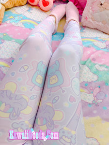 Hurt Bunny Bear Nurse Death Yami Kawaii leggings (Made to Order)